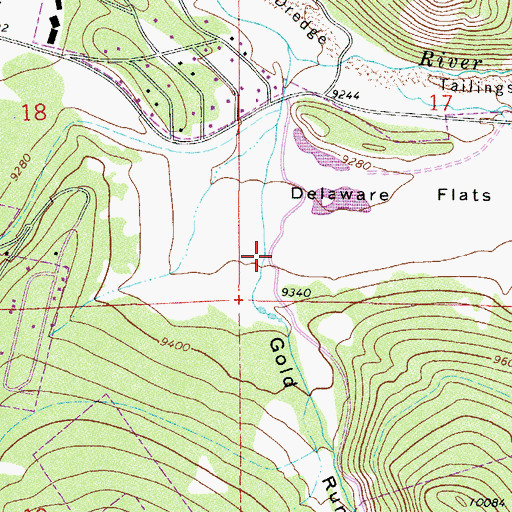 Topographic Map of Gold Run Gulch, CO