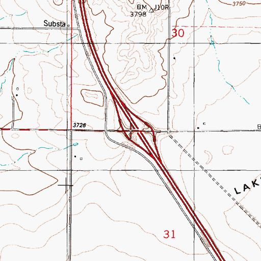 Topographic Map of Interchange 302, MT