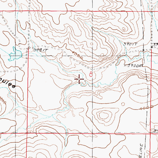 Topographic Map of Delaney Coulee, MT