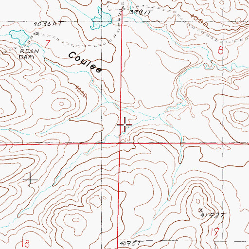 Topographic Map of French Coulee, MT
