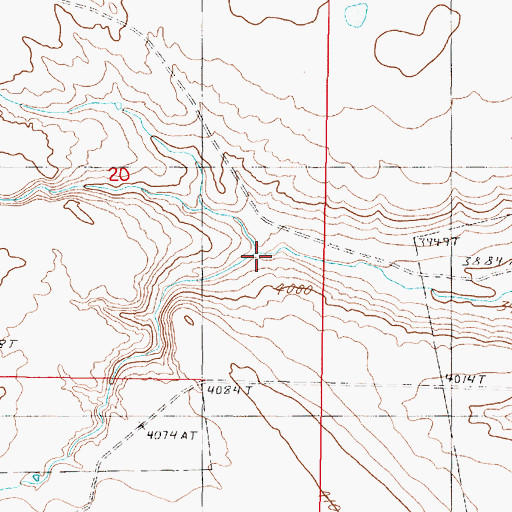 Topographic Map of South Fork Cashman Coulee, MT