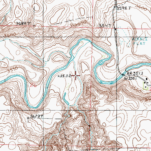 Topographic Map of Antelope Coulee, MT