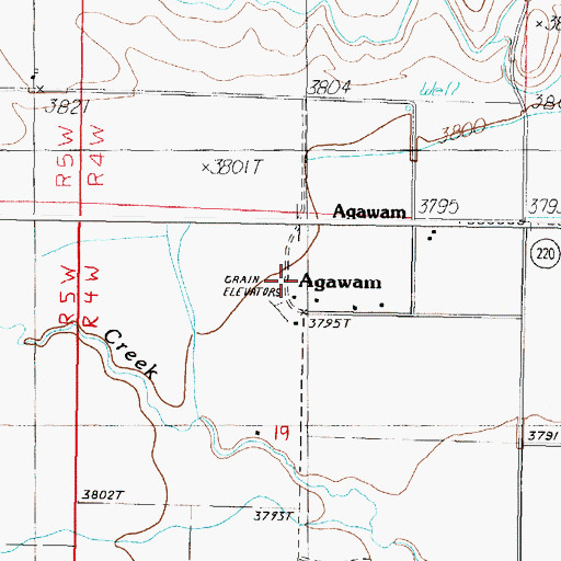 Topographic Map of Agawam School (historical), MT