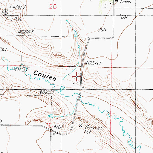 Topographic Map of Porter Post Office (historical), MT