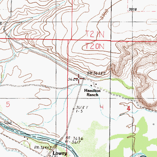 Topographic Map of Lowry Post Office (historical), MT