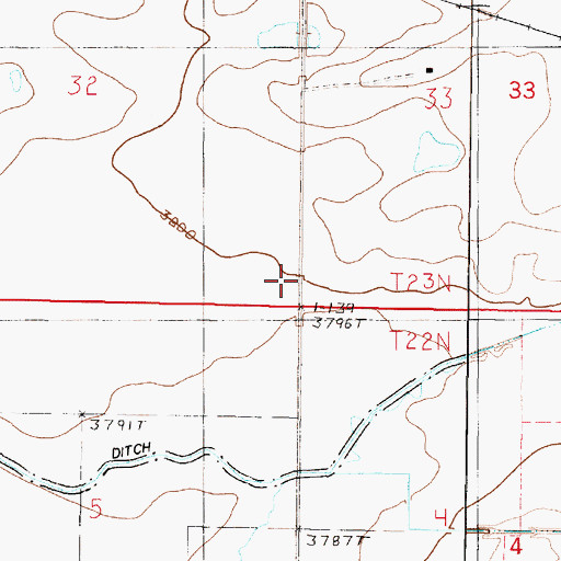 Topographic Map of Green Post Office (historical), MT