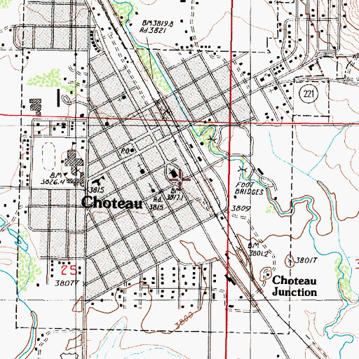 Topographic Map of Teton County Sheriff's Office, MT