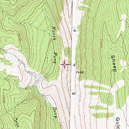 Topographic Map of Rocky Mountain Hi Ski Area, MT