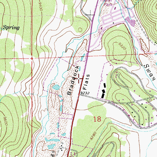 Topographic Map of Braddock Flats, CO