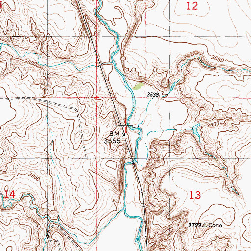 Topographic Map of Steel (historical), MT