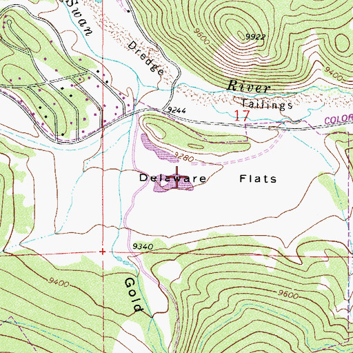 Topographic Map of Delaware Flats, CO