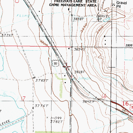 Topographic Map of Freezeout (historical), MT