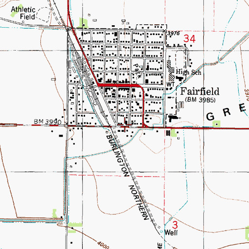 Topographic Map of Assembly of God Church, MT