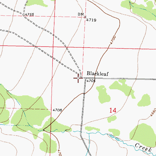 Topographic Map of Blackleaf Post Office (historical), MT
