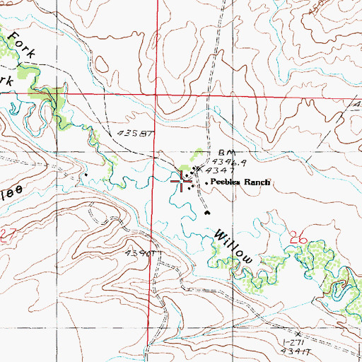 Topographic Map of Belleview Post Office (historical), MT
