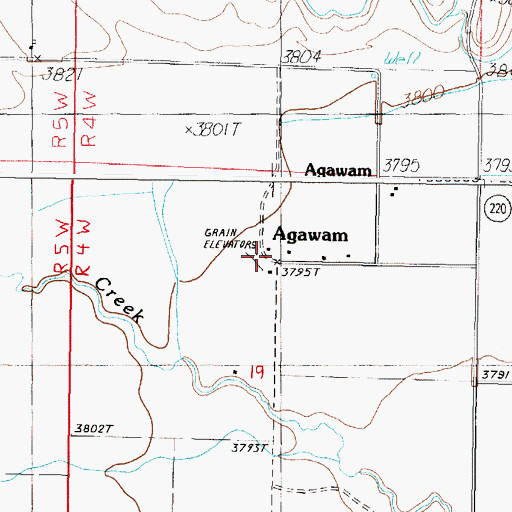 Topographic Map of Agawam Post Office (historical), MT