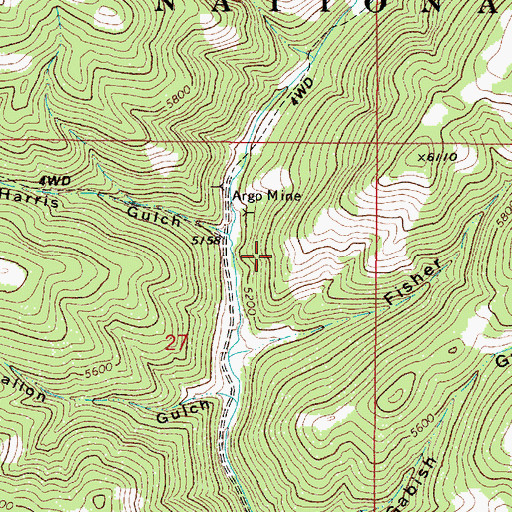 Topographic Map of Argo Post Office (historical), MT