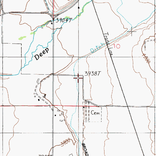 Topographic Map of Deepdale Post Office (historical), MT