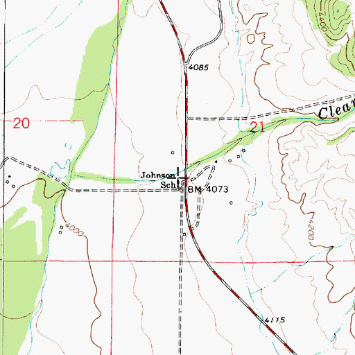 Topographic Map of Johnson Post Office (historical), MT