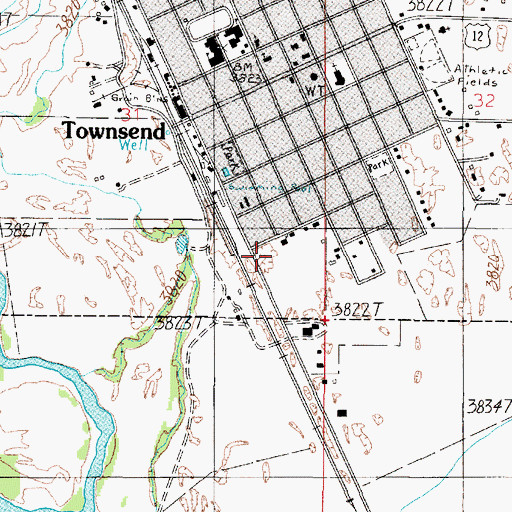 Topographic Map of Townsend Post Office, MT