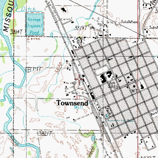 Topographic Map of Townsend, MT