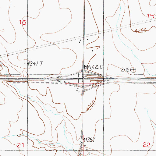 Topographic Map of Interchange 274, MT