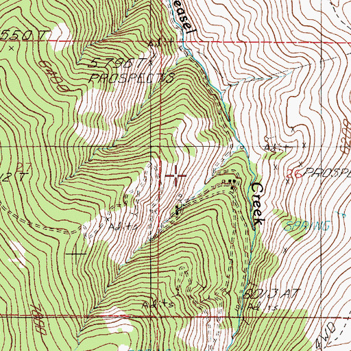 Topographic Map of Eagle City (historical), MT