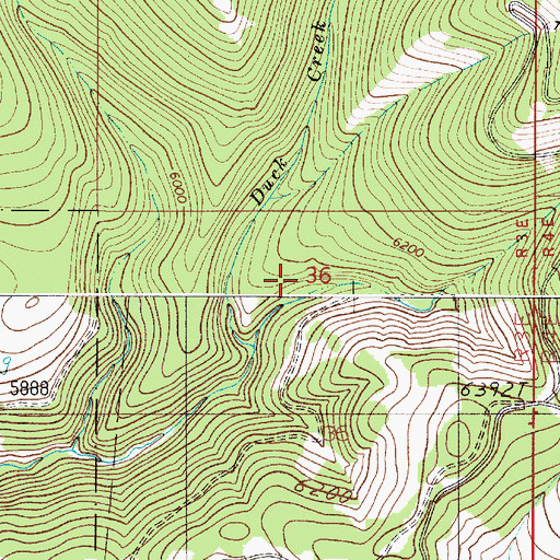 Topographic Map of Duck Creek (historical), MT
