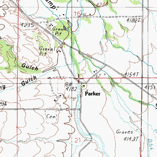 Topographic Map of Crow Creek City (historical), MT