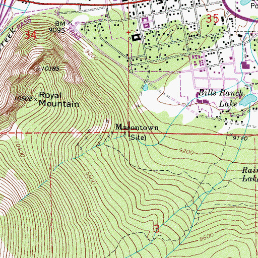Topographic Map of Masontown, CO