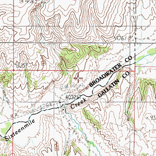 Topographic Map of Cardinal (historical), MT