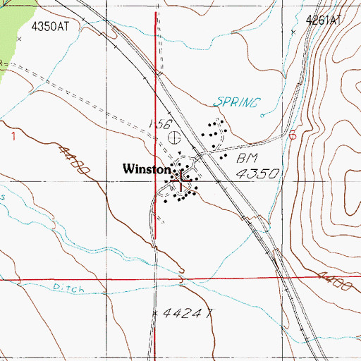 Topographic Map of Winston, MT