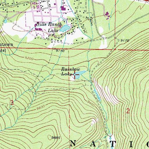 Topographic Map of Rainbow Lake, CO