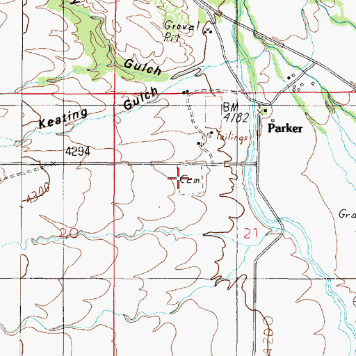 Topographic Map of Radersburg Cemetery, MT
