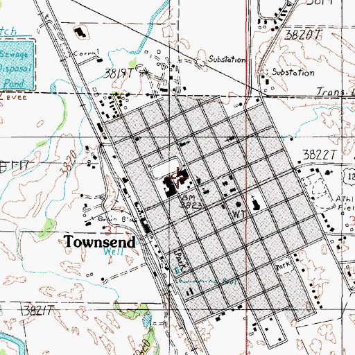Topographic Map of Broadwater High School, MT