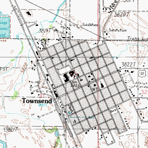 Topographic Map of United Methodist Church, MT