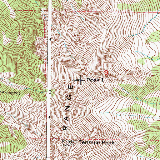 Topographic Map of Peak One, CO