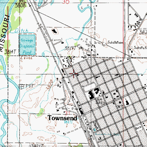 Topographic Map of Church of Christ, MT