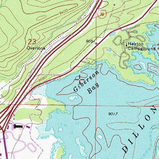 Topographic Map of Giberson Bay, CO