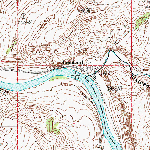 Topographic Map of Milwaukee Bridge, MT