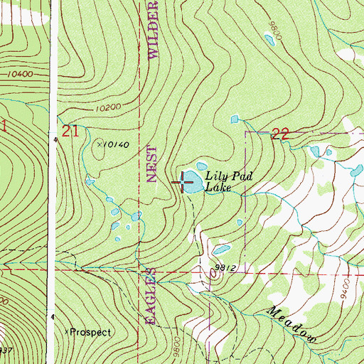 Topographic Map of Lily Pad Lake, CO