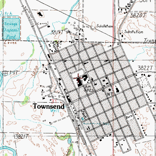 Topographic Map of Broadwater School and Community Library, MT