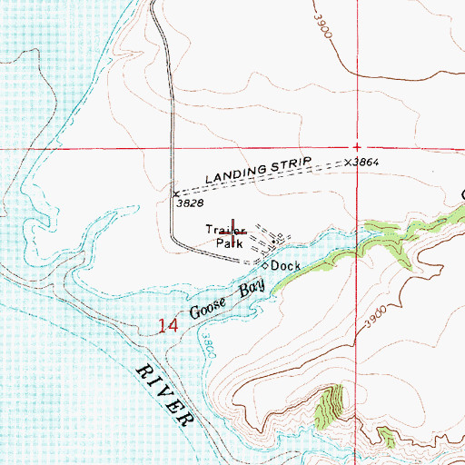 Topographic Map of Goose Bay Marina Campground, MT