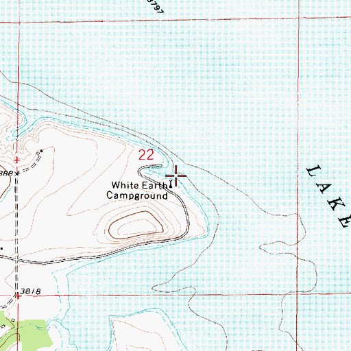 Topographic Map of White Earth Recreation Area, MT
