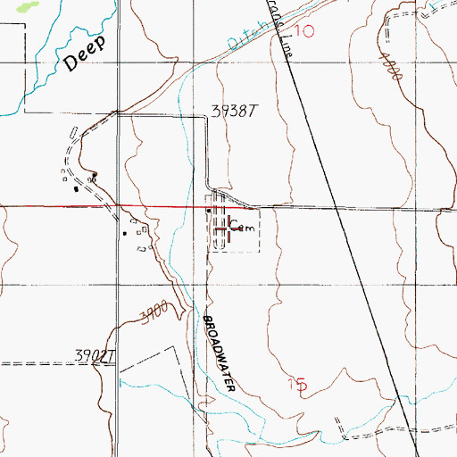 Topographic Map of Deep Creek Cemetery, MT