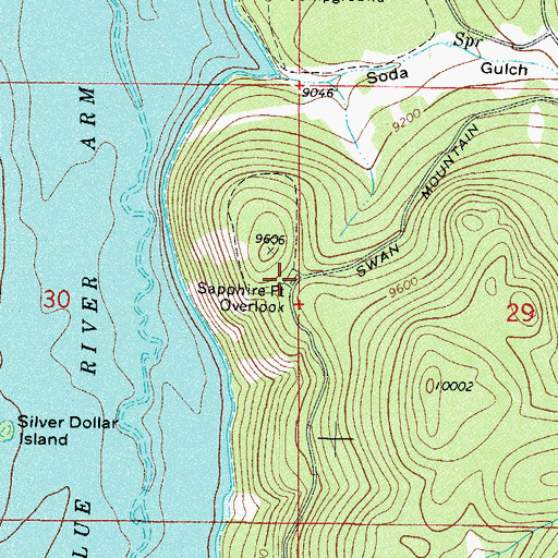 Topographic Map of Sapphire Point Overlook, CO