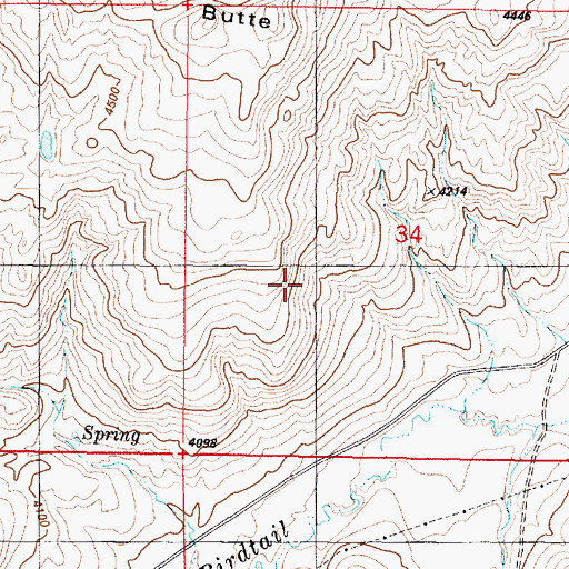 Topographic Map of Bird Tail Post Office (historical), MT