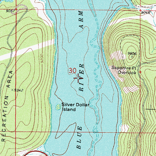 Topographic Map of Blue River Arm, CO