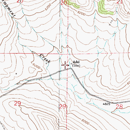 Topographic Map of Adel Post Office (historical), MT