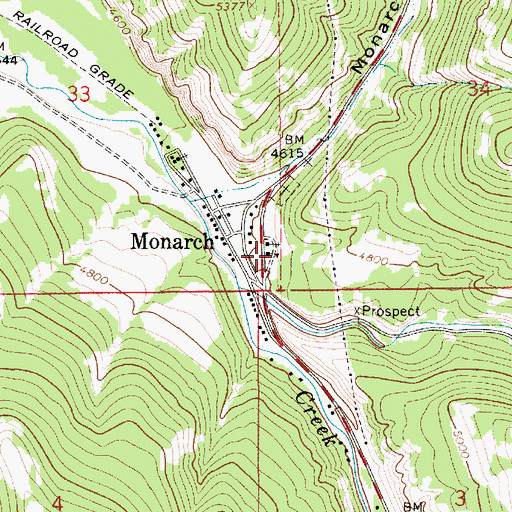 Topographic Map of Monarch School (historical), MT